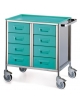 CARRELLO TERAPIA A 8 CASSETTI IN ACCIAIO INOX CON TOP E CASSETTI IN ABS CM 80X50X87H