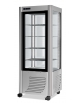 Vetrina gelateria verticale statica -10° -20°C per semifreddi Litri 400-ILLUMINAZIONE A LED-COLORE ARGENTO-cm 70x70x187h