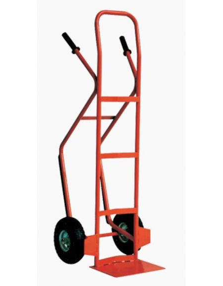 Carrello portacasse in acciaio inox con scivolo - 2 ruote Ø mm 260 - cm 49x130h Carrello portacasse in acciaio inox con scivolo - 2 ruote Ø mm 260 - cm 49x130h