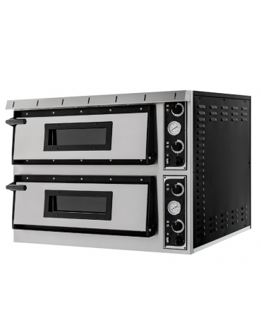 Forno elettrico per pizza  professionale 2 Camere da 9+9 pizze Ø 36 cm - N° 2 Camere da cm 108x108x14h