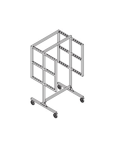 CARRELLO INOX PER STAGIONATURA SALUMI A 3 PIANI