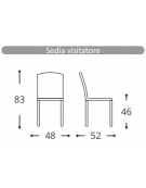 Sedia fissa impilabile con telaio in tubo tondo diametro mm. 18 in acciaio cromato e Monoscocca polipropilene colorato