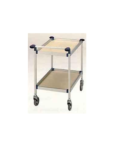 Carrello totalmente amagnetico a due piani - Dimensioni ripiano cm 60x40 - Dimensioni esterne cm 80x50x80h