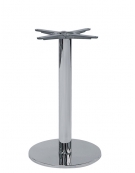 Base con struttura in acciaio inox cromato con piedini regolabili - Per piano tondo - Base diametro cm Ø 50 H73