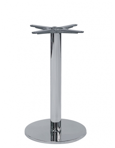 Base con struttura in acciaio inox cromato con piedini regolabili - Per piano tondo - Base diametro cm Ø 50 H73