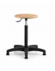 Sgabello a tondello in faggio, base in nylon con piedini - Altezza regolabile da cm 52 a cm 77