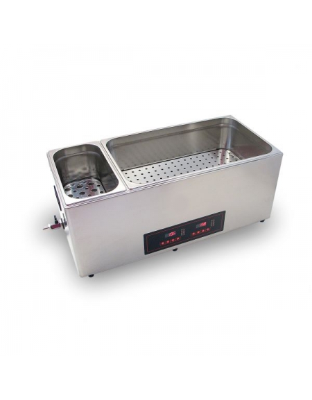 Cuocitore sottovuoto a bagnomaria 2 vasche da 4 e 22 litri - Potenza W 1900 -  mm 152x300x150h