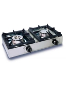 Fornellone a gas professionale da banco 2 fuochi Kw. 8 + 8 - cm 66x35x17h