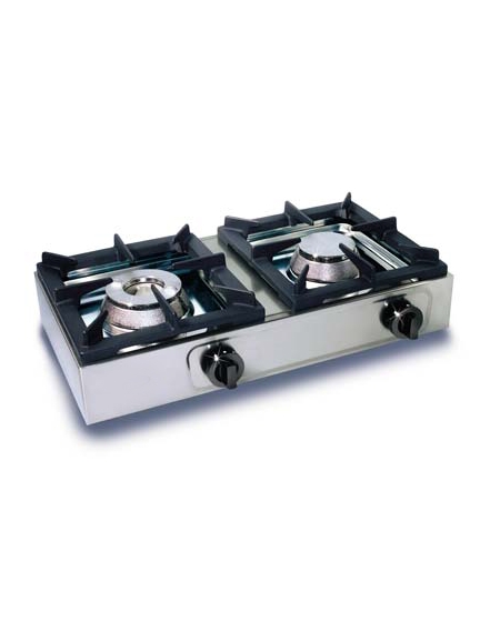 Fornellone a gas professionale da banco 2 fuochi Kw. 8 + 8 - cm 66x35x17h