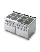 CUCINA 8 PIASTRE QUADRE- 2 FORNI ELETTRICI STATICI GN2/1 cm. 160x 90x 90h