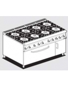 CUCINA 8 FUOCHI FORNO A GAS STATICO GN3/1 cm. 160x 90x 90h