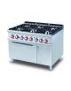 CUCINA A GAS 6 FUOCHI CON FORNO A GAS STATICO GN 2/1 cm. 120x90x90h