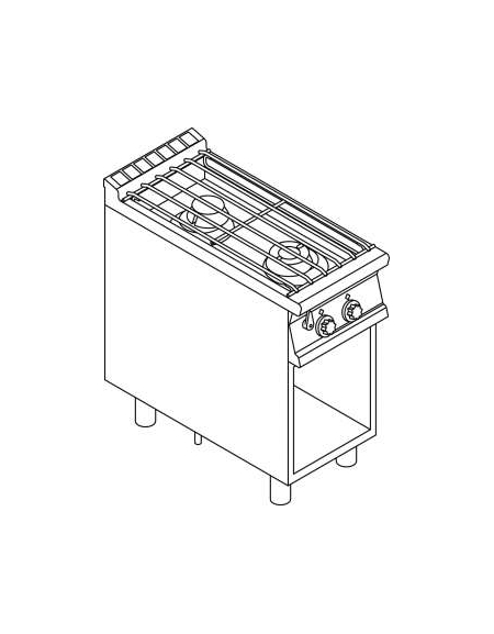 PIANO COTTURA ACQUA SU MOBILE A GIORNO 2 FUOCHI cm. 40x 90x 90h