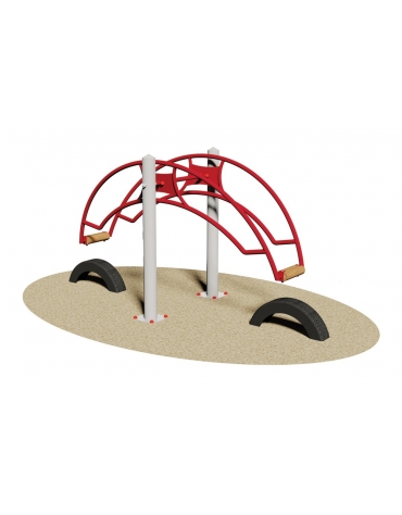 Dondolo parco giochi Bilanciere in acciaio zincato con sedute in legno - Dimensioni cm 250x112x151h
