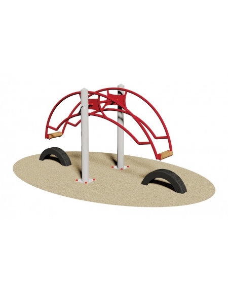 Dondolo parco giochi Bilanciere in acciaio zincato con sedute in legno - Dimensioni cm 250x112x151h