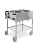 Carrello termico a giorno vasche separate e temperature differenziate - a bagnomaria - Capacità 2 x 1/1 GN