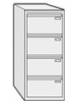 CLASSIFICATORE METALLICO UNI A 4 CASSETTI CON SERRATURA cm. 47x63x136 h