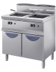 Friggitrice a gas professionale 2 vasche Lt 18+18 DIMENSIONI CM.80x70x90h - CONTROLLO ELETTRONICO DIGITALE DELLA TEMPERATURA