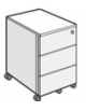 Cassettiera metallo ufficio su ruote N° 3 cassetti h16 - cm 42x58x55h
