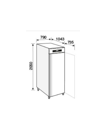 Armadio frigorifero per cioccolato 1 porta N° 18 teglie cm 60x80