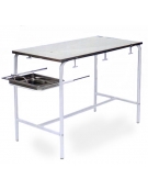 TAVOLO PER VETERINARIA AD ALTEZZA FISSA TELAIO VERNICIATO - CM 120X58X85H
