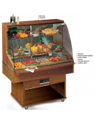 Carrello refrigerato in legno statico Dimensioni: larghezza mm.1423, profondità mm.750, altezza mm.1750.