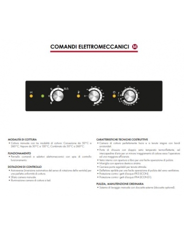 Forno combinato vapore professionale a gas per ristorante N° 5 Teglie GN 1/1 - Comandi elettromeccanici