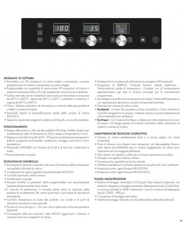 Forno combinato vapore professionale a gas per ristorante N° 5 Teglie GN 1/1 - Comandi touch screen