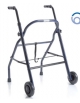 DEAMBULATORE ROLLATOR PIEGHEVOLE IN ACCIAIO VERNICIATO CON 2 RUOTE - CM 61X61X74/94H