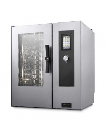 Forno a convezione ventilato professionale a gas 10 teglie gn GN 2/1 - Comandi Touch Screen