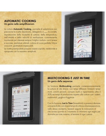 Forno a convezione ventilato professionale elettrico 10 teglie gn GN 2/1 - Comandi Touch Screen