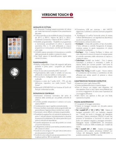 Forno a convezione ventilato professionale a gas 7 teglie gn 2/1 - Comandi Touch Screen