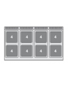 PIANO COTTURA TRIFASE SU MOBILE A GIORNO - N. 2 PIASTRE QUADRE -CM 40X90X90H