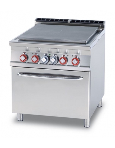 TUTTA PIASTRA SU FORNO ELETTRICO VENTILATO CM. 55X36X34H - PIASTRA CM. 70X68 4 ZONE - CM. 80X90X90H
