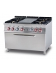 TUTTA PIASTRA + 4 FUOCHI SU FORNO GAS STATICO CM 107X73X34H - PIASTRA CM 37X73 - CM 120X90X90H