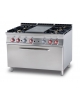 TUTTA PIASTRA + 4 FUOCHI SU FORNO ELETTRICO STATICO CM 107X73X34H - PIASTRA CM 37X73 - CM 120X90X90H.