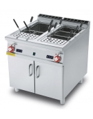 CUOCIPASTA GAS LT. 40+40 - 2 VASCHE CM. 30,7X50,9X32,7H - CARICO ACQUA AUTOMATICO - CM. 80X90X90H. (CESTI ESCLUSI)