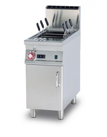 CUOCIPASTA GAS POTENZIATO LT. 40 - VASCA CM. 30,7X50,9X32,7H - CARICO ACQUA AUTOMATICO - cm. 40x90x90h. (CESTI ESCLUSI)