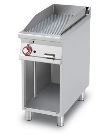 FRY-TOP RIGATO GAS SU MOBILE A GIORNO - Piastra cm. 36x68 - CM. 40X90X90H.