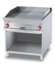FRY-TOP 1/2 RIGATO + 1/2 LISCIO CROMATO TRIFASE SU MOBILE A GIORNO - Piastra cm 76x68 - 2 zone di cottura - CM 80X90x90H