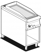 FRY-TOP VETROCERAMICA TRIFASE SU MOBILE A GIORNO - Piastra cm. 36x68 - CM. 40X90X90H.
