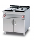 FRIGGITRICE GAS LT. 18+18 - 2 vasche cm. 24x51x44h - Prod. patate: 30 kg/h - CM. 80X90X90H.