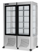 Vetrina verticale pasticceria doppia porta Litri 800-ILLUMINAZIONE A LED - COLORE ARGENTO - cm 127x70x184h
