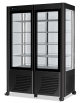 Vetrina verticale pasticceria doppia porta Litri 800-ILLUMINAZIONE A LED - COLORE NERO - cm 127x70x184h