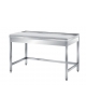 TAVOLO INOX AISI 304 CON RIPIANO RACCOGLI GOCCE - 1/2 FALSO FONDO FORATO + 1/2 IN TEFLON H 30 – CM. 100X70X85H