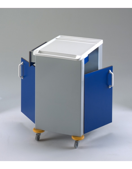 COMODINO BIFRONTE CON CASSETTI ED ANTINE - SU RUOTE COMODINO BIFRONTE CON CASSETTI ED ANTINE - SU RUOTE