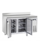 Tavolo refrigerato 2 porte con alzatina, per pasticceria, in acciaio inox AISi 304, refrigerazione ventilata - cm 151x80x95h