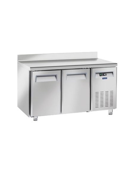 Tavolo refrigerato inox 2 porte per pasticceria con alzatina, refrigerazione ventilata +2°/+8°C - Classe C - cm 150x80x95h