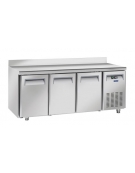 Tavolo refrigerato inox 3 porte per pasticceria con alzatina, refrigerazione ventilata +2°/+8°C - Classe C - cm 202,5x80x95h