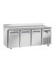 Tavolo refrigerato 3 porte con alzatina per pasticceria in acciaio inox refrigerazione ventilata +2°+8°C - cm 202,5x80x95h